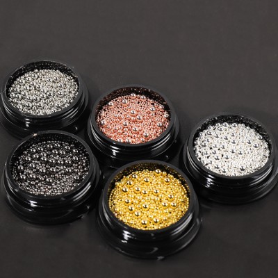 (5 Colors)Gold/Silver/Black/Rose Gold Mix Sizes Nail Art Metal Beads Nail Accessories