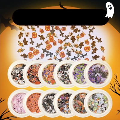 2020 New 50pcs/box Halloween Nail Art Decoration,12 Designs for Choosing,Nail art accessories