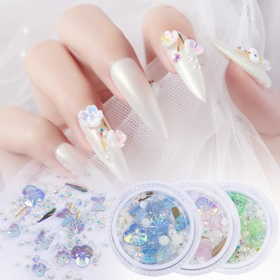 2020 New 3D flower butterfly mix designs nail art decoration,12 Colors for choosing